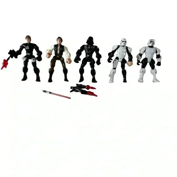 Hasbro Star Wars Hero Mashers Figure Lot Of 5  w Weapons Darth Vader Luke - Picture 1 of 8